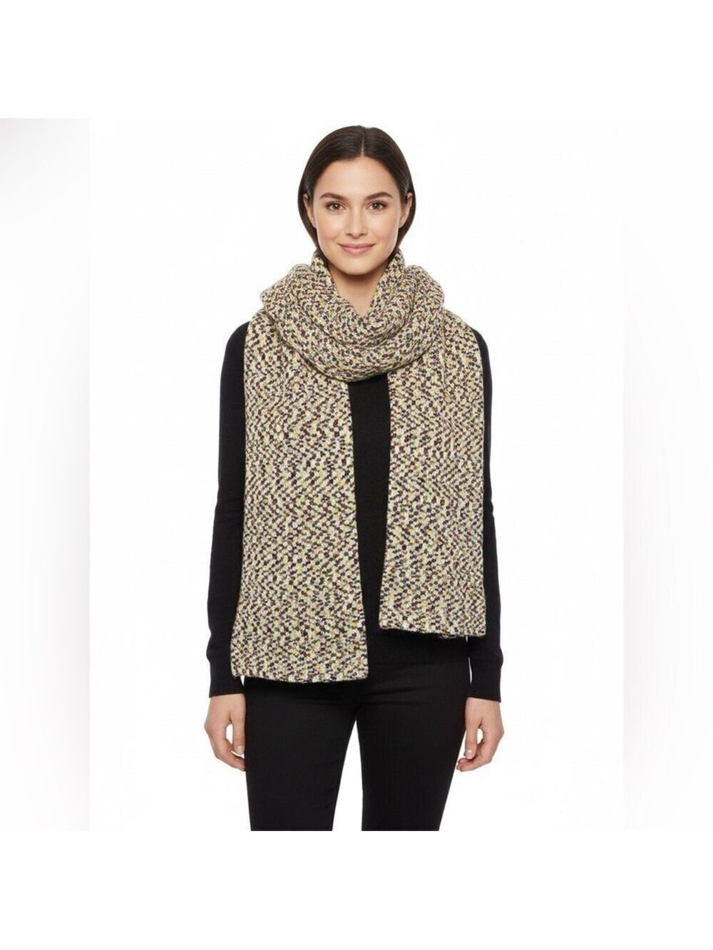 COLOUR ME COURTNEY 72” Long Acrylic Scarf Confetti Knit